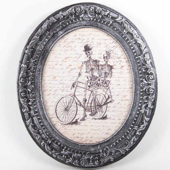 Other - Skeleton Couple on Bike Framed Wall Decor
